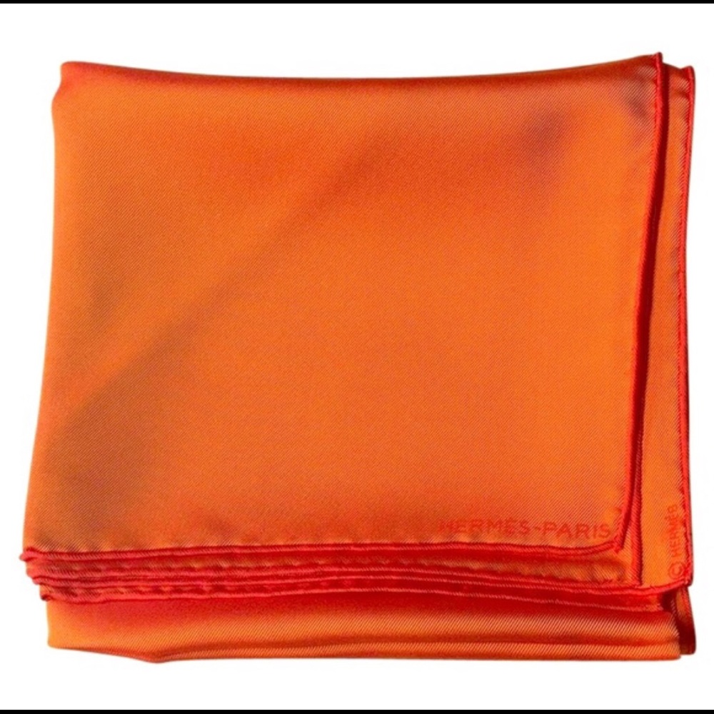 Authentic Hermes Burnt Orange Silk Scarf
